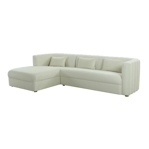Callie Cream Velvet Sectional - LAF Model: TOV-L44157-L44159