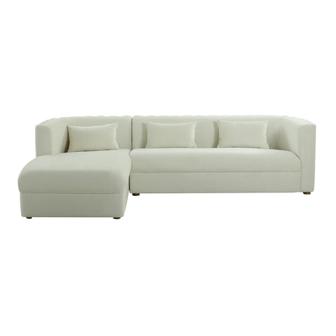 Callie Cream Velvet Sectional - LAF Model: TOV-L44157-L44159