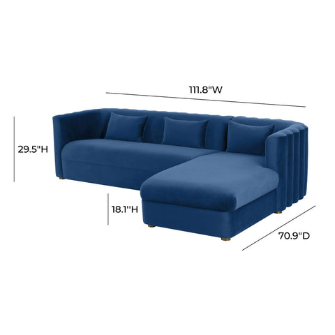 Callie Navy Velvet Sectional - RAF Model: TOV-L44160-L44162