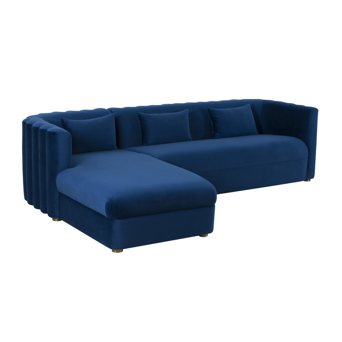 Callie Navy Velvet Sectional - LAF Model: TOV-L44161-L44163