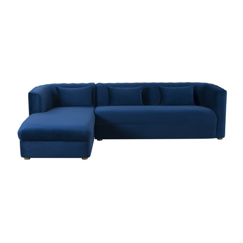 Callie Navy Velvet Sectional - LAF Model: TOV-L44161-L44163