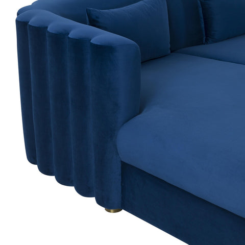 Callie Navy Velvet Sectional - LAF Model: TOV-L44161-L44163