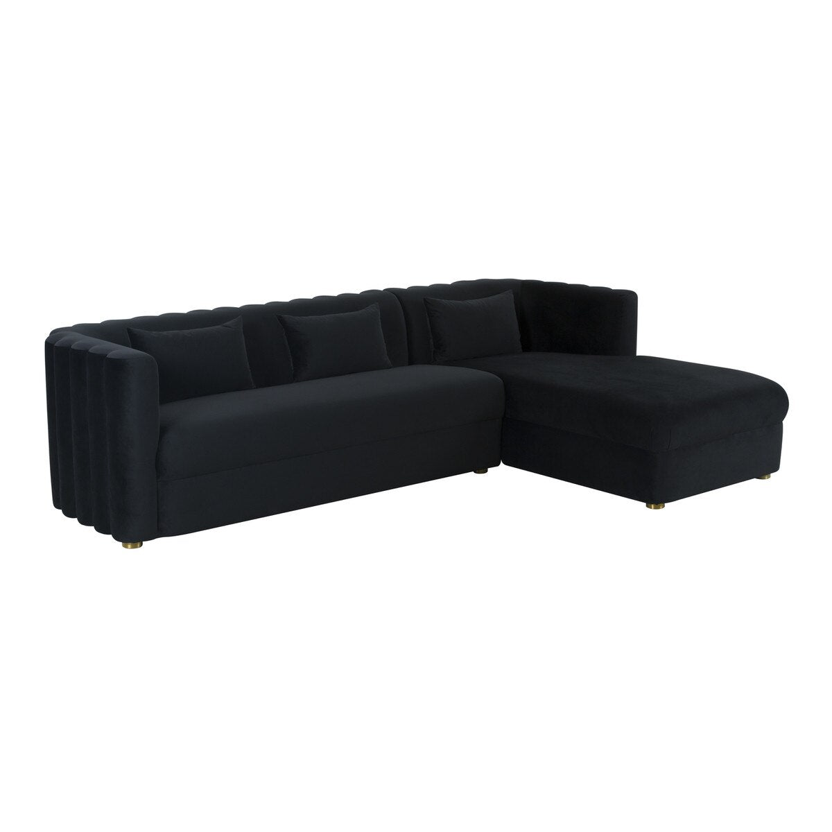 Callie Black Velvet Sectional - RAF Model: TOV-L44164-L44166