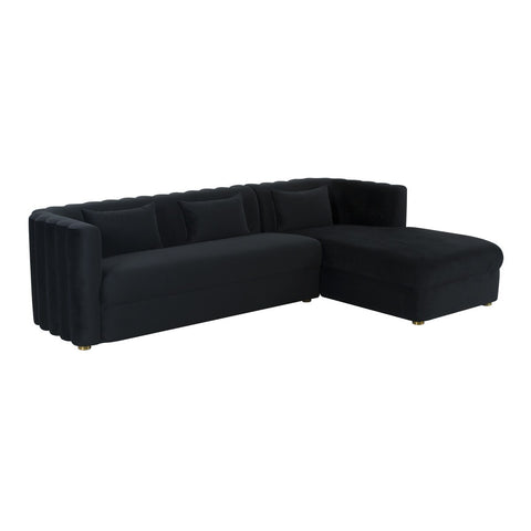Callie Black Velvet Sectional - RAF Model: TOV-L44164-L44166
