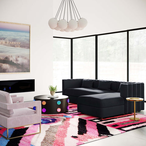 Callie Black Velvet Sectional - RAF Model: TOV-L44164-L44166