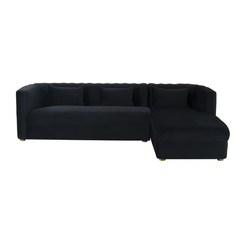 Callie Black Velvet Sectional - RAF Model: TOV-L44164-L44166