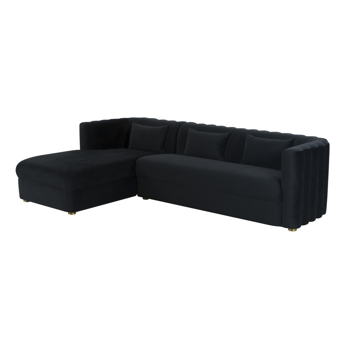 Callie Black Velvet Sectional - LAF Model: TOV-L44165-L44167