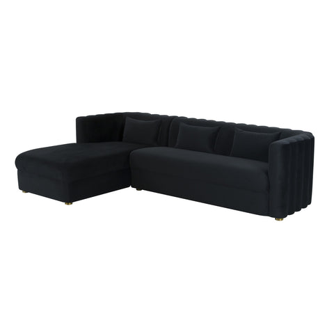 Callie Black Velvet Sectional - LAF Model: TOV-L44165-L44167