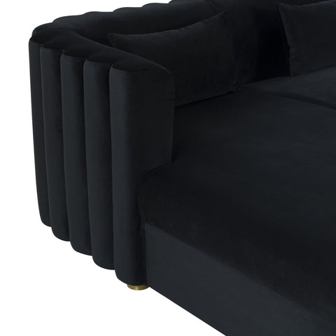 Callie Black Velvet Sectional - LAF Model: TOV-L44165-L44167