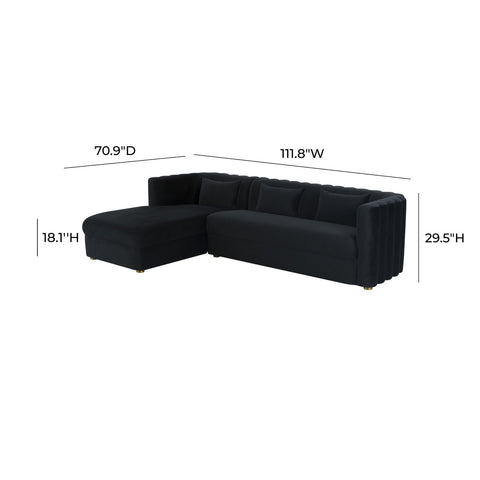 Callie Black Velvet Sectional - LAF Model: TOV-L44165-L44167