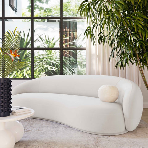 Kendall Cream Velvet Sofa Model: TOV-L44178