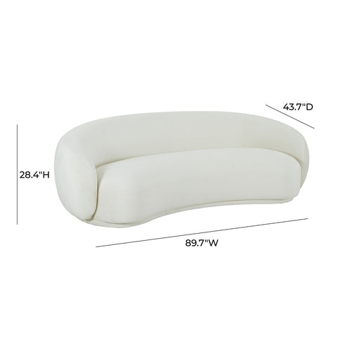 Kendall Cream Velvet Sofa Model: TOV-L44178