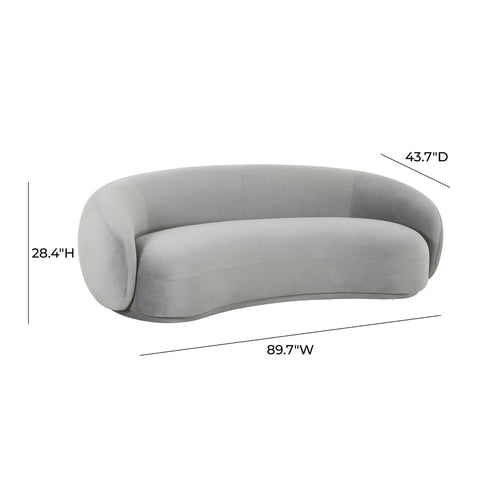 Kendall Light Grey Velvet Sofa Model: TOV-L44180