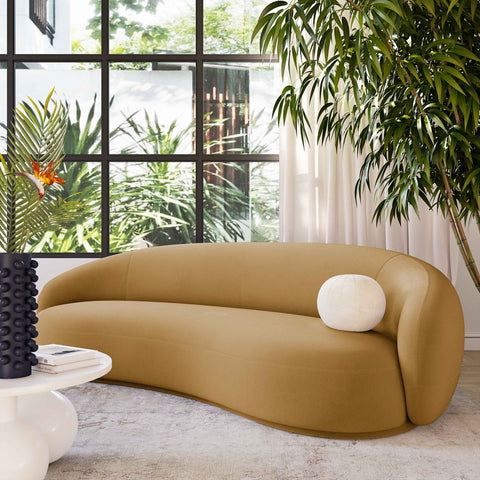 Kendall Cognac Velvet Sofa Model: TOV-L44181