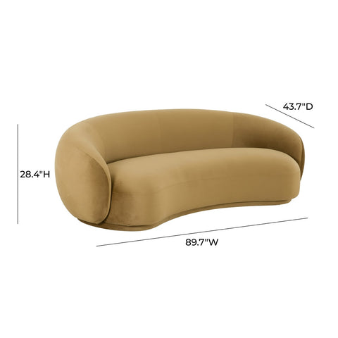 Kendall Cognac Velvet Sofa Model: TOV-L44181