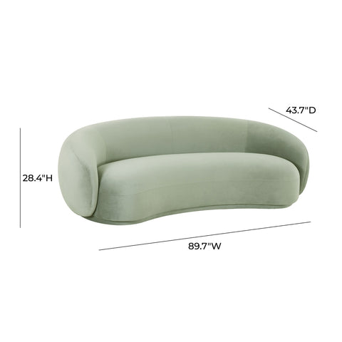 Kendall Moss Green Velvet Sofa Model: TOV-L44220