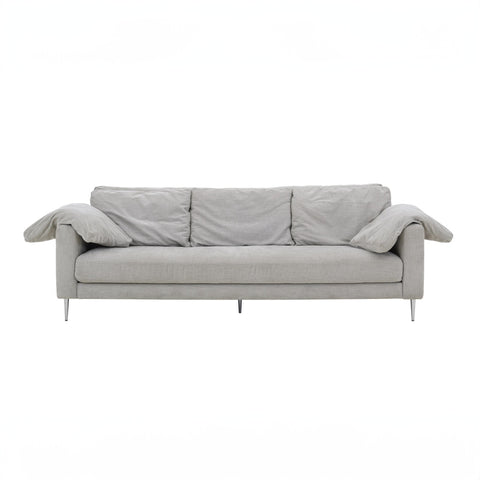 Vari Light Grey Textured Velvet Lounge Sofa Model: TOV-L54243