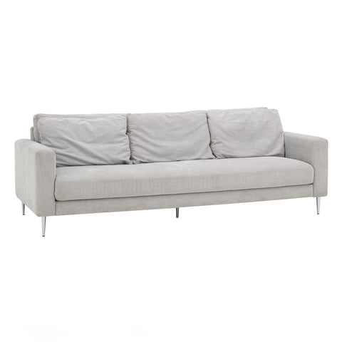 Vari Light Grey Textured Velvet Lounge Sofa Model: TOV-L54243