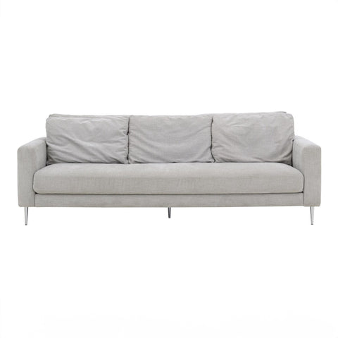 Vari Light Grey Textured Velvet Lounge Sofa Model: TOV-L54243