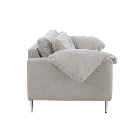 Vari Light Grey Textured Velvet Lounge Sofa Model: TOV-L54243