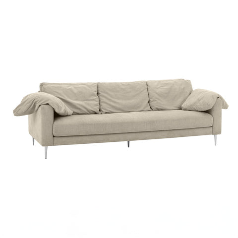 Vari Beige Textured Velvet Lounge Sofa Model: TOV-L54244