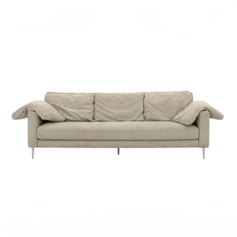 Vari Beige Textured Velvet Lounge Sofa Model: TOV-L54244