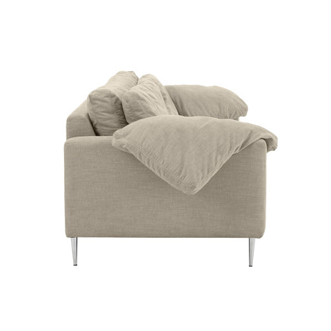 Vari Beige Textured Velvet Lounge Sofa Model: TOV-L54244