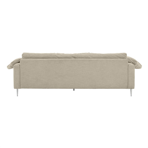 Vari Beige Textured Velvet Lounge Sofa Model: TOV-L54244