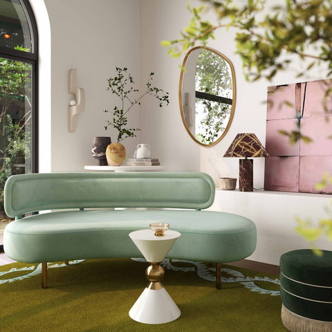 Tischa Mint Green Velvet Sofa Model: TOV-L54317