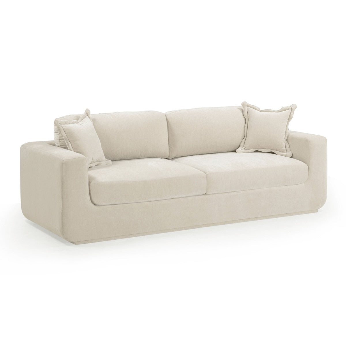 Miri Cream Upcycled Washed Velvet Sofa Model: TOV-L54444