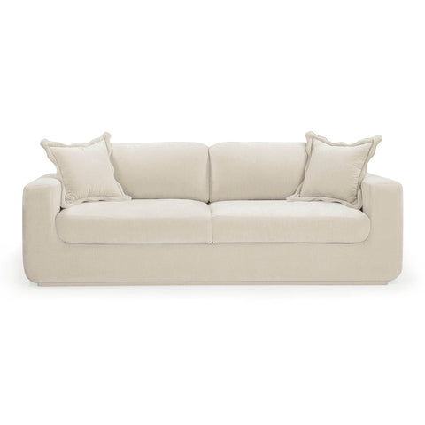 Miri Cream Upcycled Washed Velvet Sofa Model: TOV-L54444