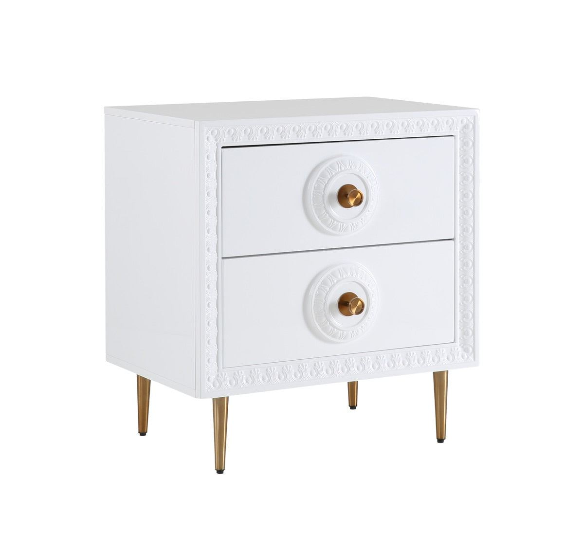 Bovey White Lacquer Side Table Model: TOV-L5525