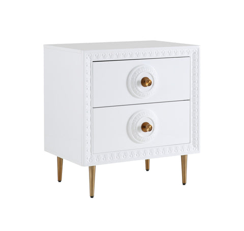 Bovey White Lacquer Side Table Model: TOV-L5525