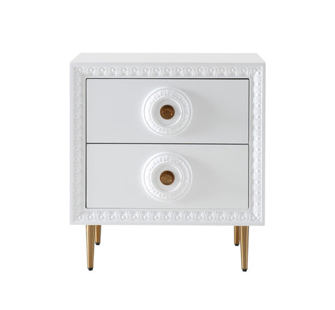 Bovey White Lacquer Side Table Model: TOV-L5525