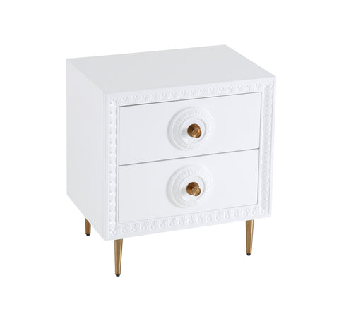 Bovey White Lacquer Side Table Model: TOV-L5525