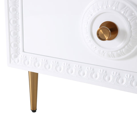 Bovey White Lacquer Side Table Model: TOV-L5525