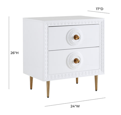 Bovey White Lacquer Side Table Model: TOV-L5525
