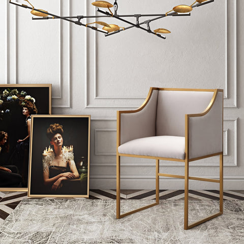 Atara Cream Velvet Gold Chair Model: TOV-L6122