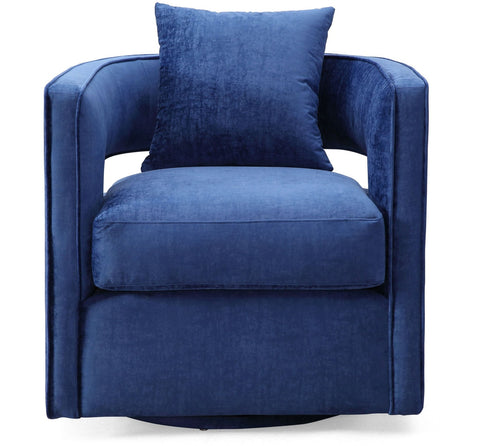 Kennedy Navy Textured Velvet Swivel Chair Model: TOV-L6124