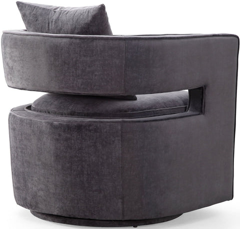 Kennedy Grey Textured Velvet Swivel Chair Model: TOV-L6125