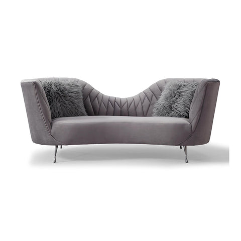 Eva Grey Velvet Sofa Model: TOV-L6130