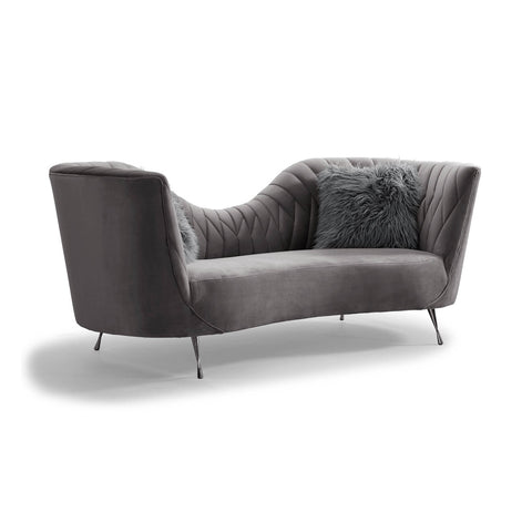 Eva Grey Velvet Sofa Model: TOV-L6130