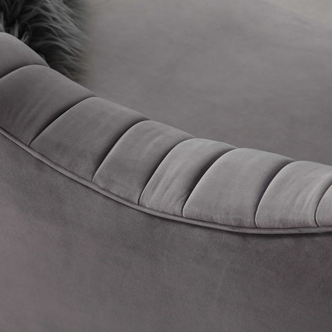 Eva Grey Velvet Sofa Model: TOV-L6130