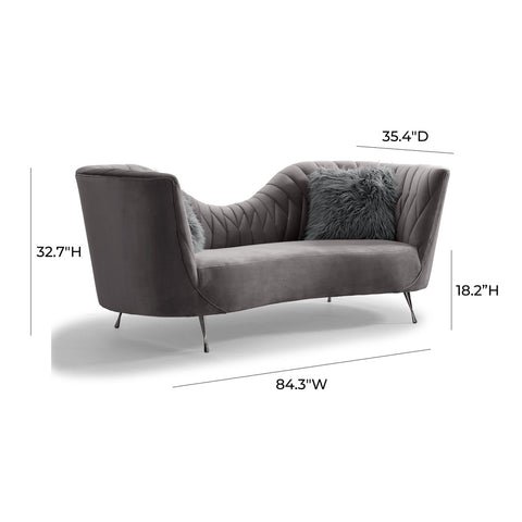 Eva Grey Velvet Sofa Model: TOV-L6130