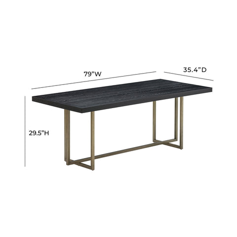 Mason Black 79" Rectangular Dining Table Model: TOV-L6138