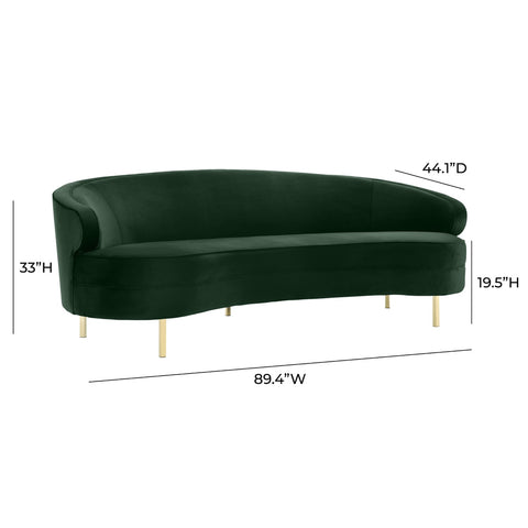 Baila Forest Green Velvet Sofa Model: TOV-L6294