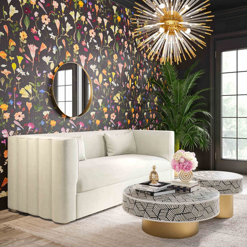 Callie Cream Velvet Sofa Model: TOV-L68108