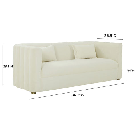 Callie Cream Velvet Sofa Model: TOV-L68108
