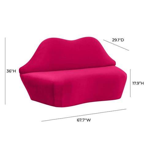 Lips Pink Velvet Settee Model: TOV-L68195