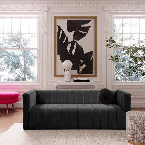 Norah Black Velvet Sofa Model: TOV-L68228